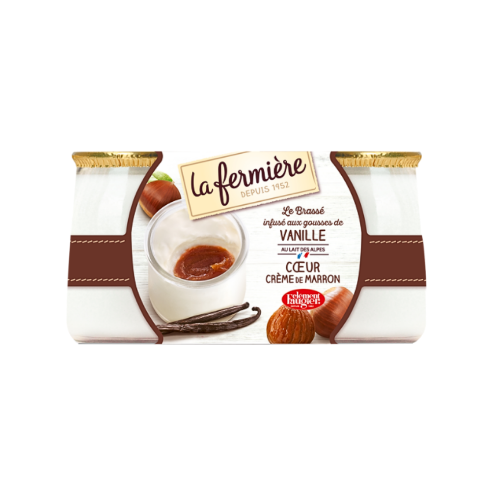 Yaourt Bicouche Creme De Marron Pot Verre 160g X 6
