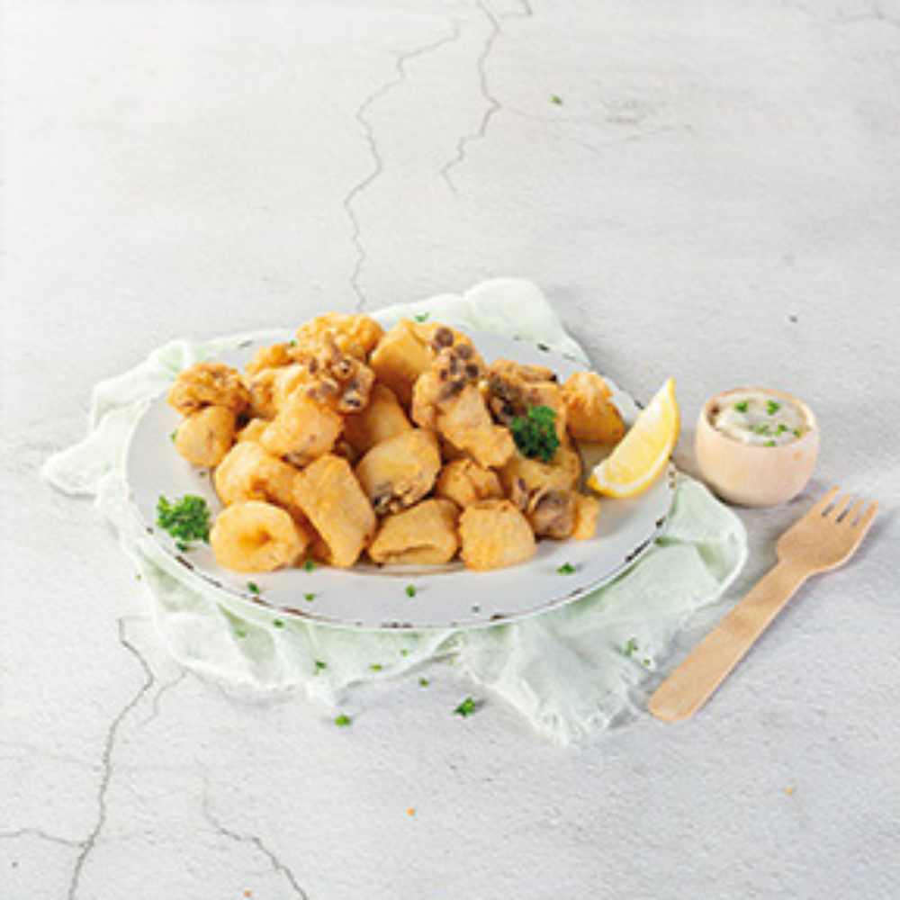 Morceaux De Calmar Pane Prefrit Sac 1kg