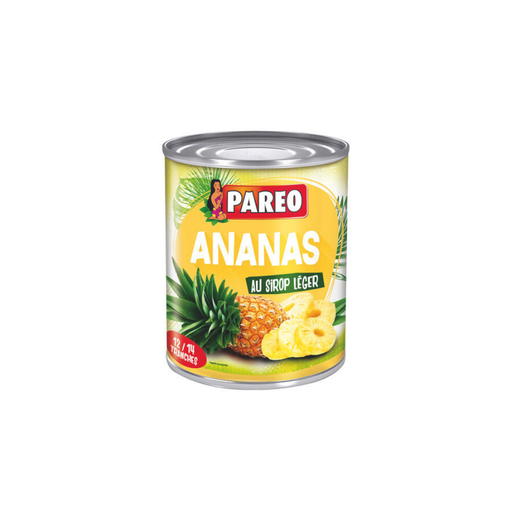 [001436] Ananas Tranches Entieres  Au Sirop Leger Boite 4/4
