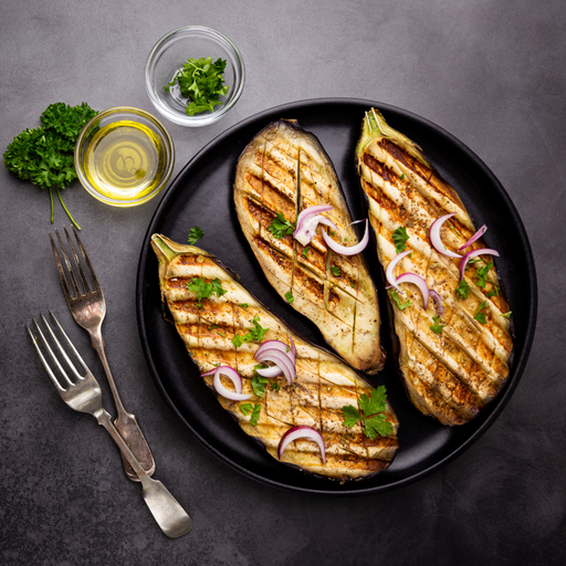 [002470] Aubergine Grillee Tranche Sachet 1kg