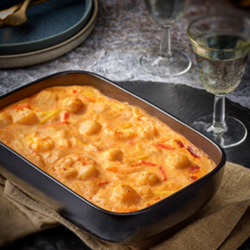 [004933] Cassolette Noix St Jacques Et Gambas Sauce Bisquee 800g