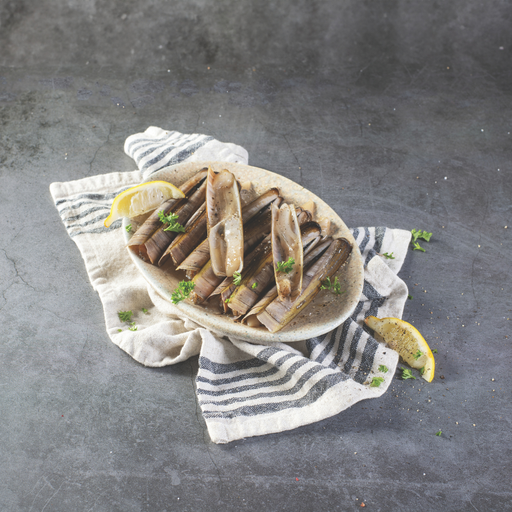 [053109] Couteaux Entiers Crus Irlande 14/16cm Ensis Directus Boite 1kg