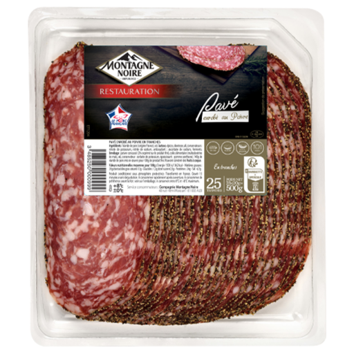 [063022] Pave Au Poivre Vpf Montagne Noire Tranche 25 Tranches - 500g
